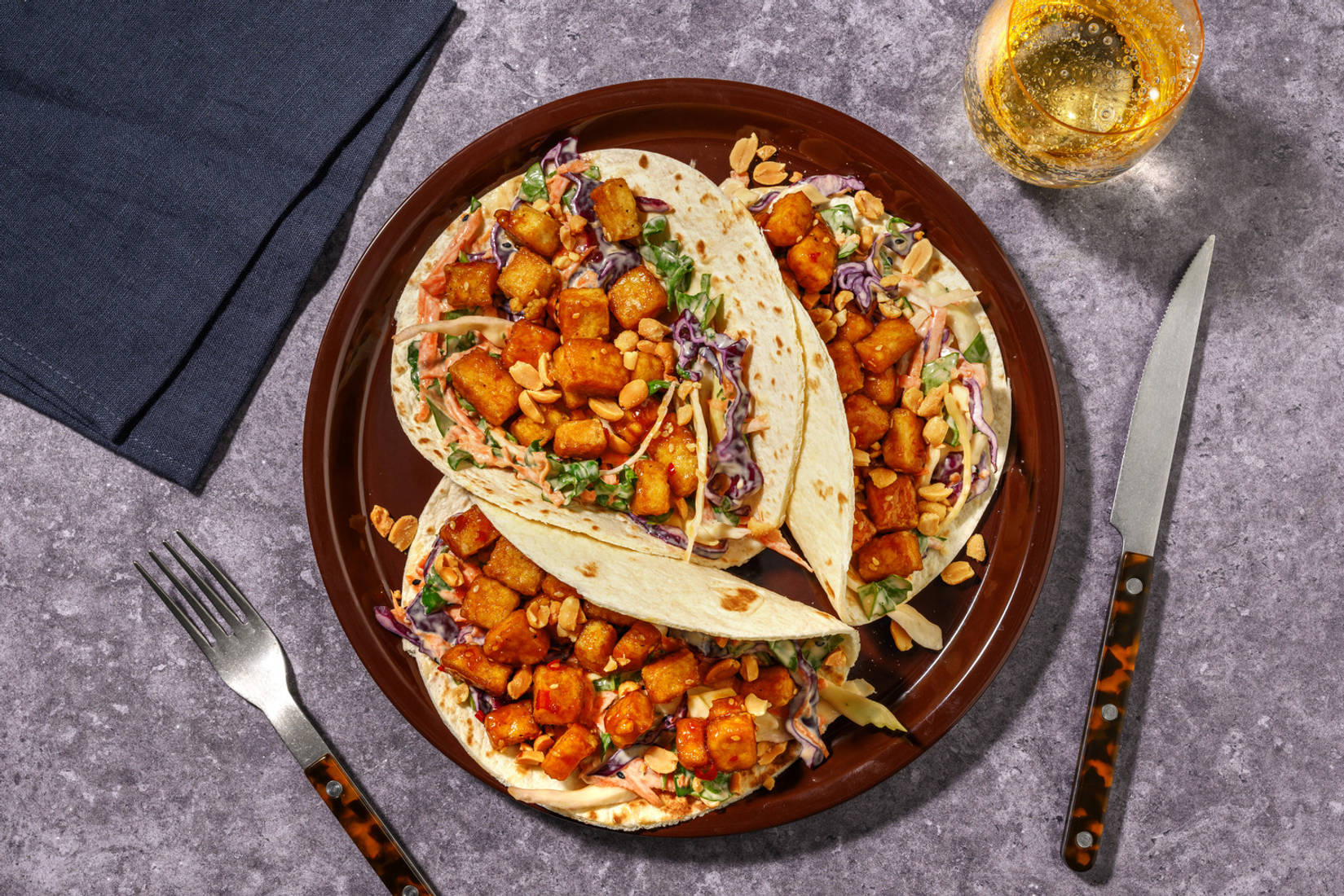 Quick Prep Sesame-Sweet Chilli Tofu Tacos