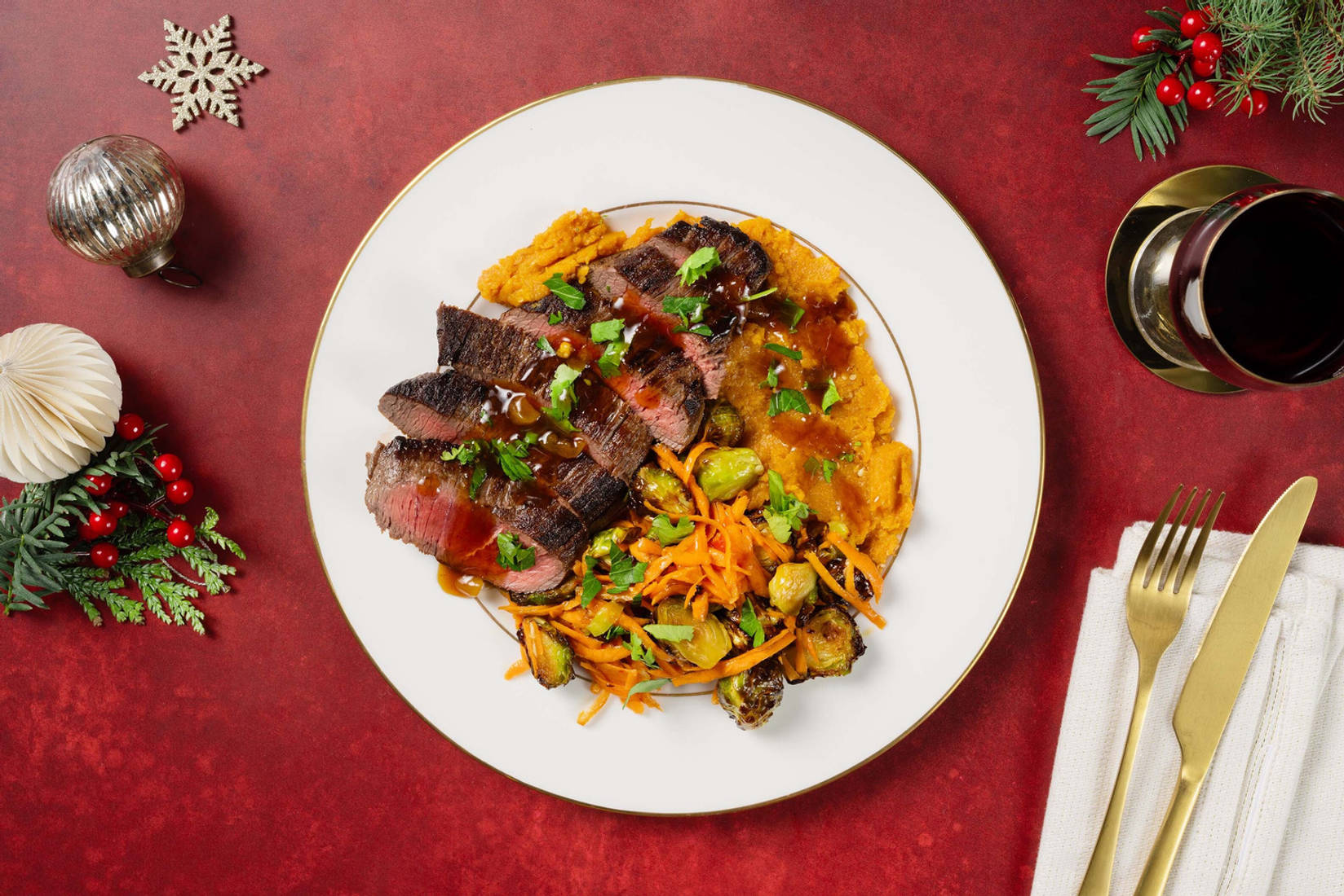 Hirschsteak in Orangen-Teriyaki-Soße