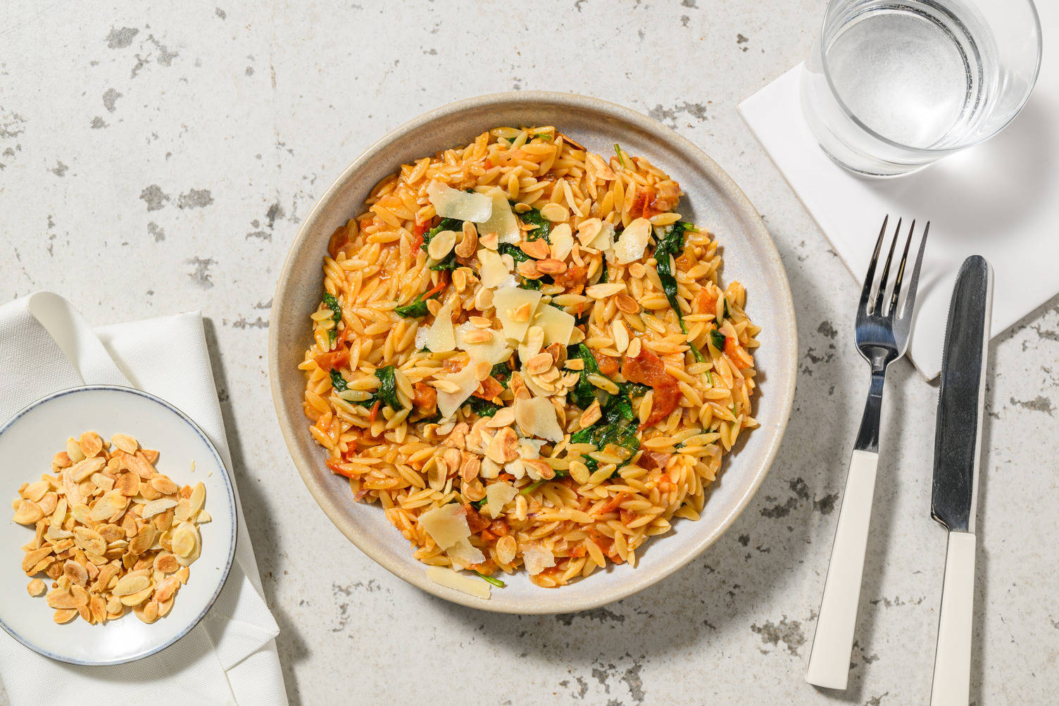 Orzo aux épinards & tomates séchées