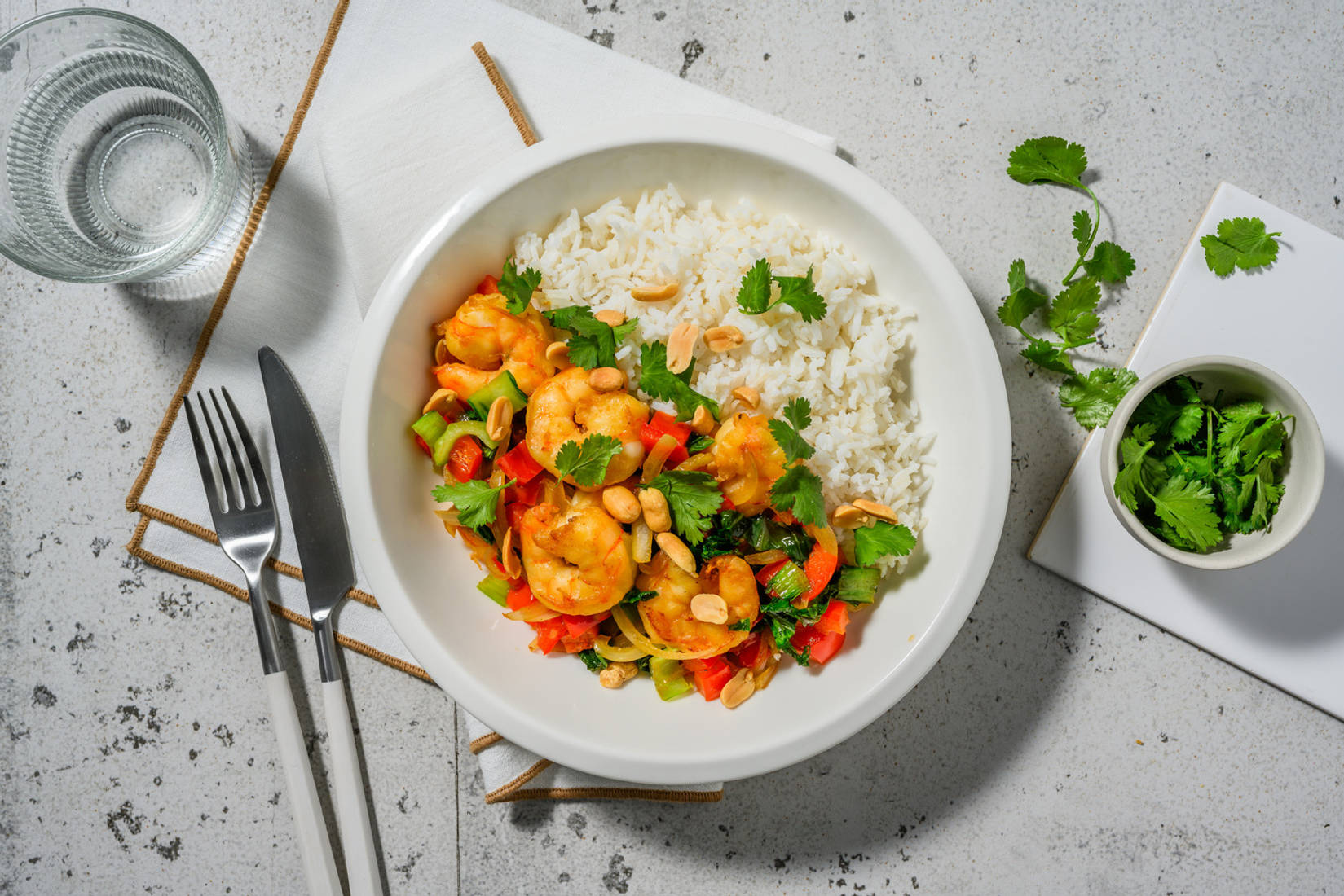 Crevettes sautées au miel, citron & gingembre