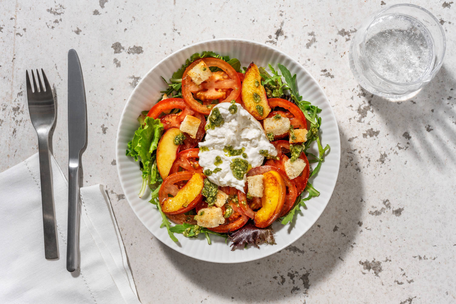 L'Estivale : nectarine, tomate & burrata