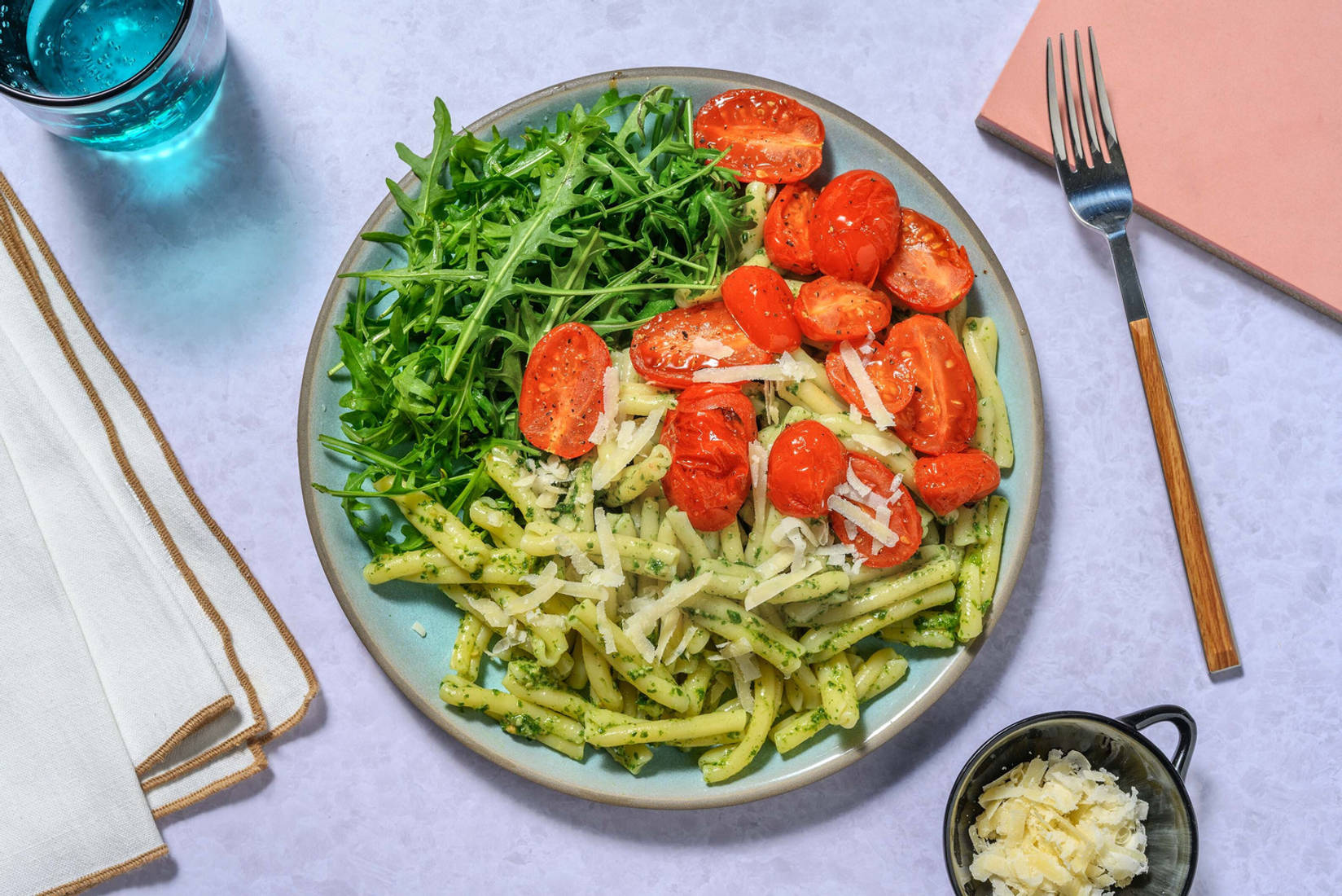 Casarecce et pesto d’épinards maison