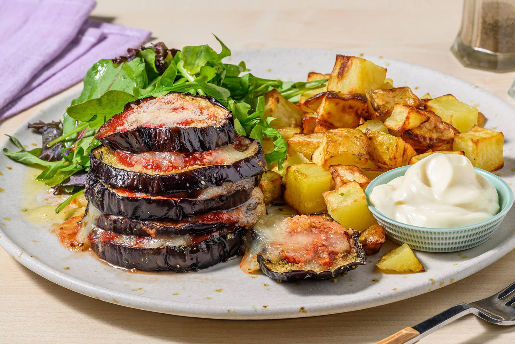 Aubergine Parmigiana Style Traybake