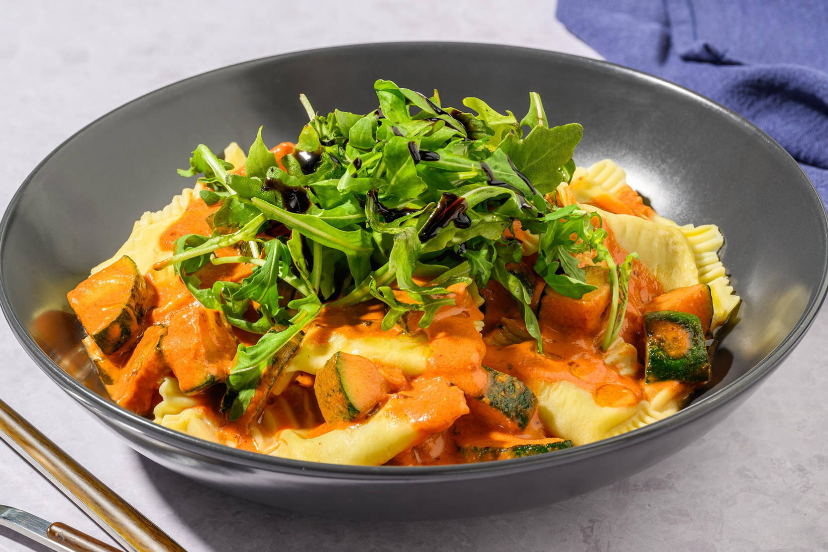 Spinach and Ricotta Ravioli in Cajun Sauce