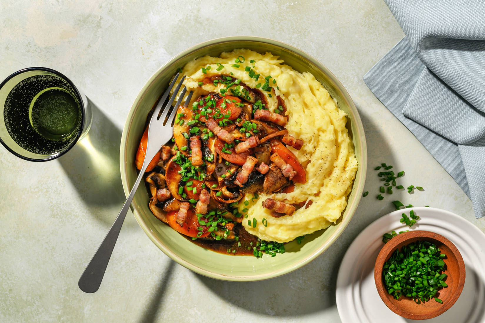 Hearty Double Mushroom and Bacon Bourguignon 