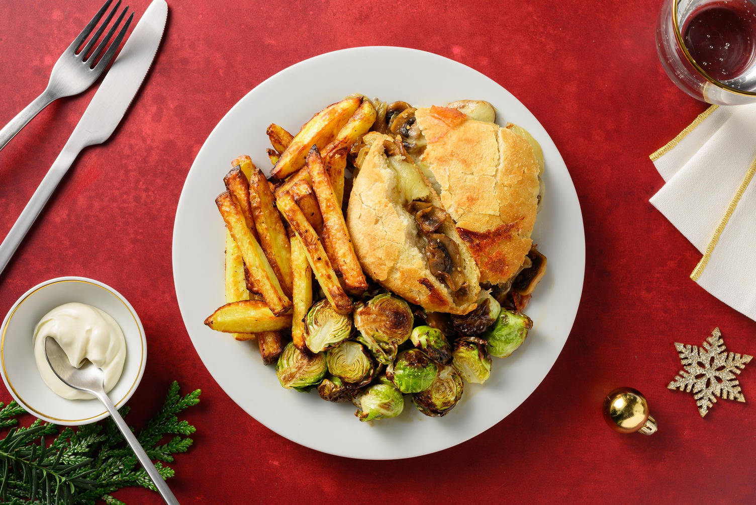 Caramelised Onion & Mushroom Pan-Fried Cheese Toastie
