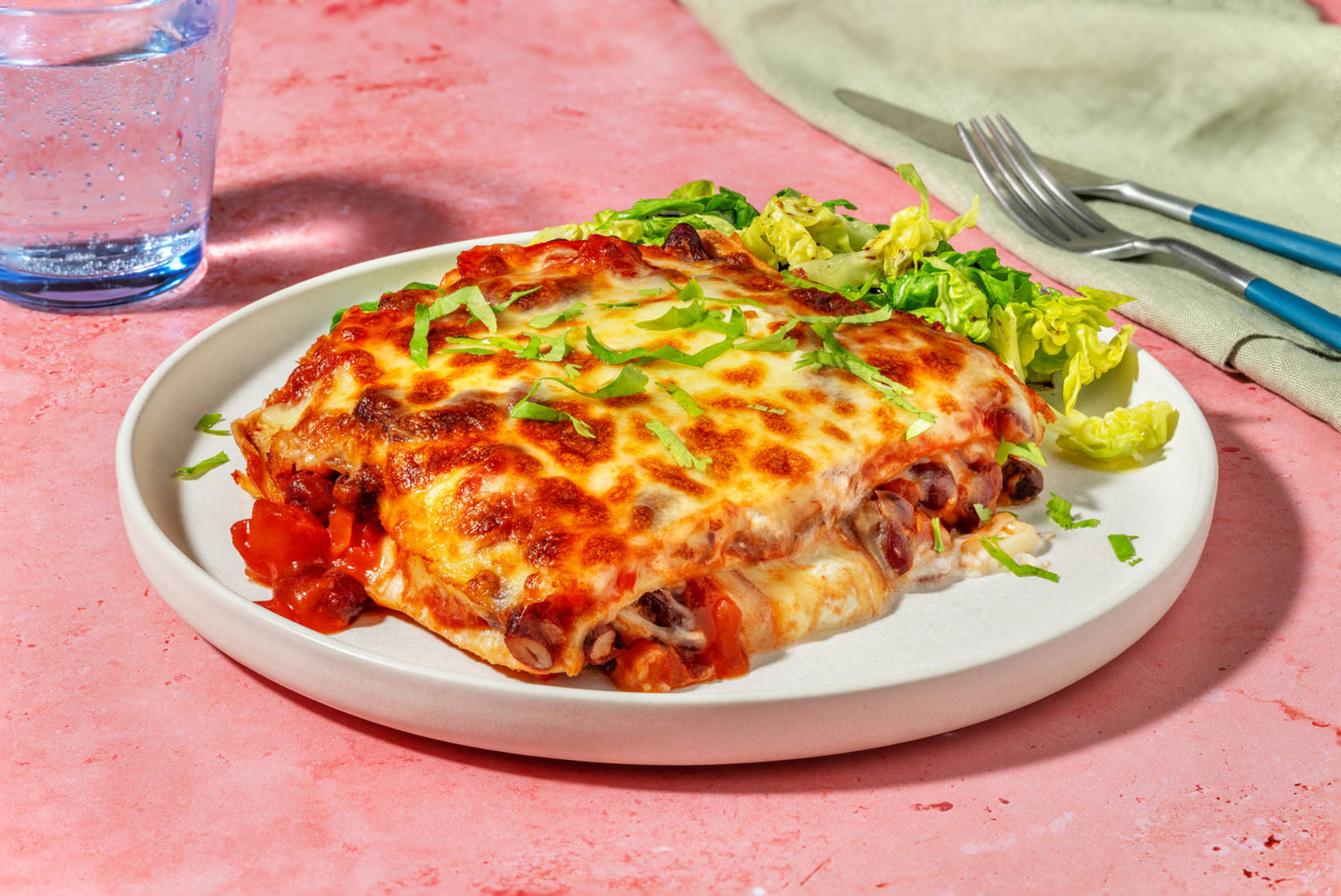 Tortillas gratinées au cheddar façon Taco Torte