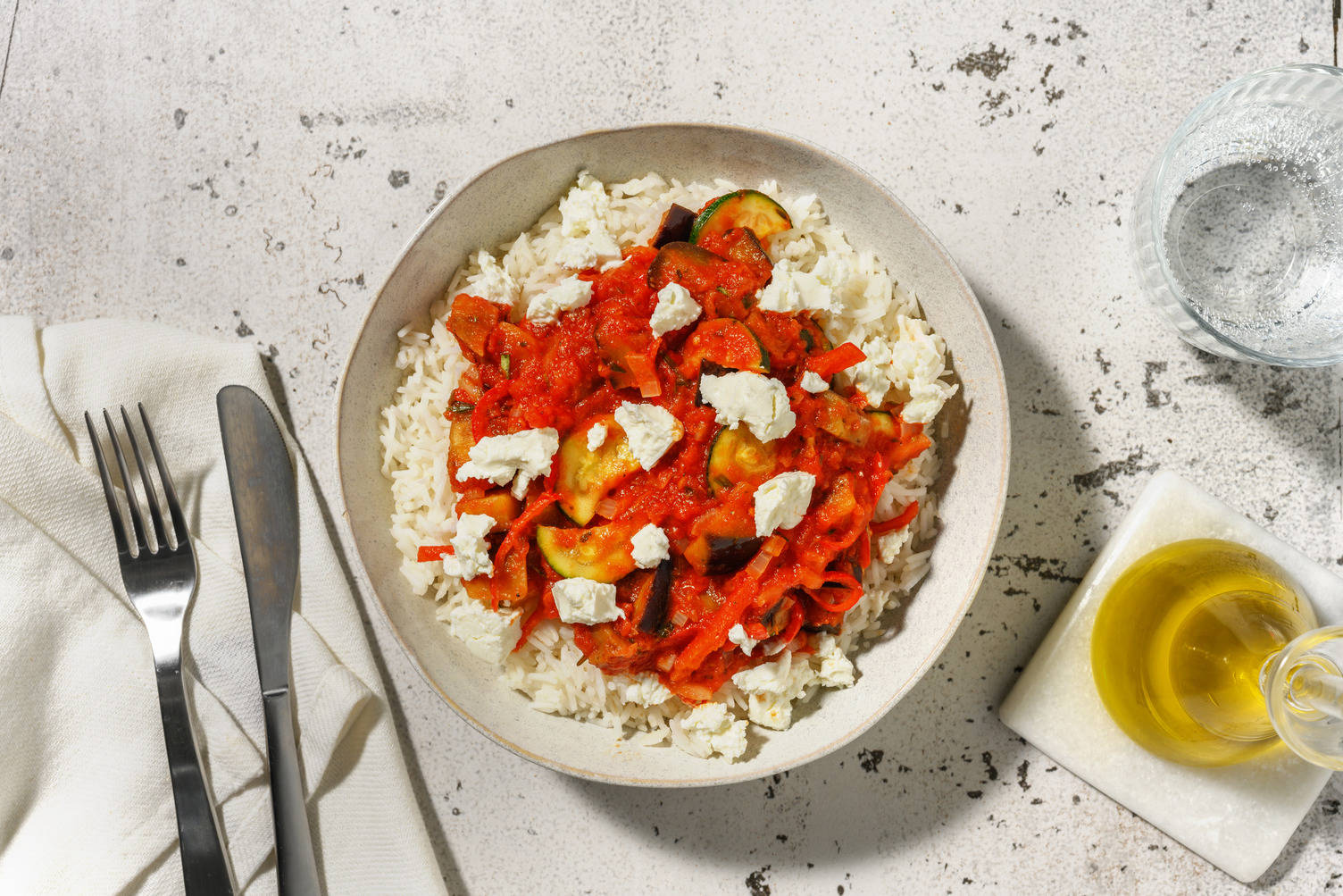 Mijoté façon ratatouille & chèvre frais