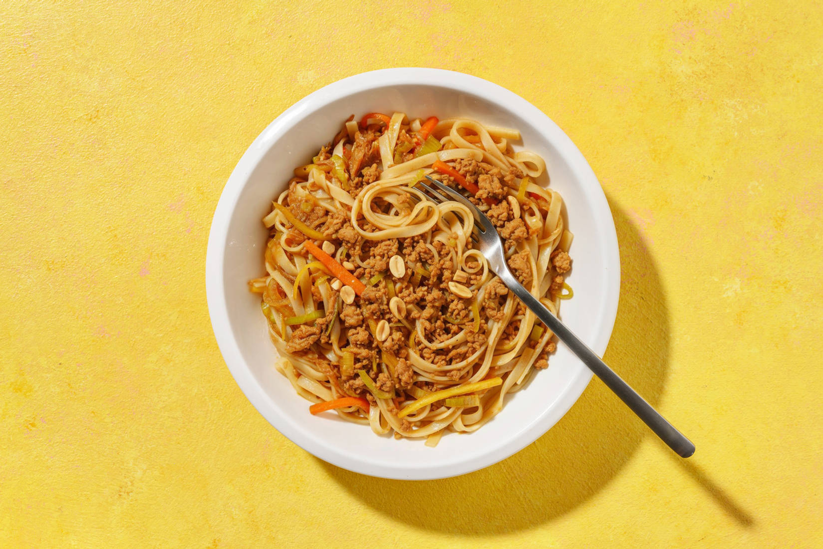 Nouilles de riz express au porc effiloché