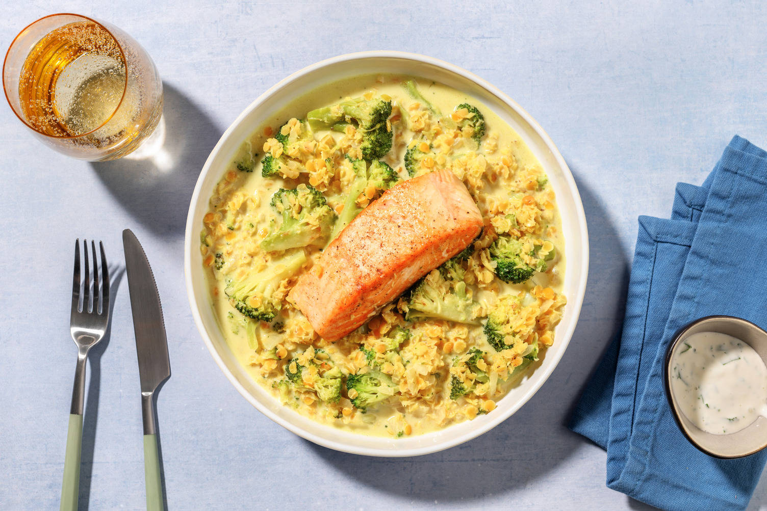 Curry bowl de saumon & lentilles corail