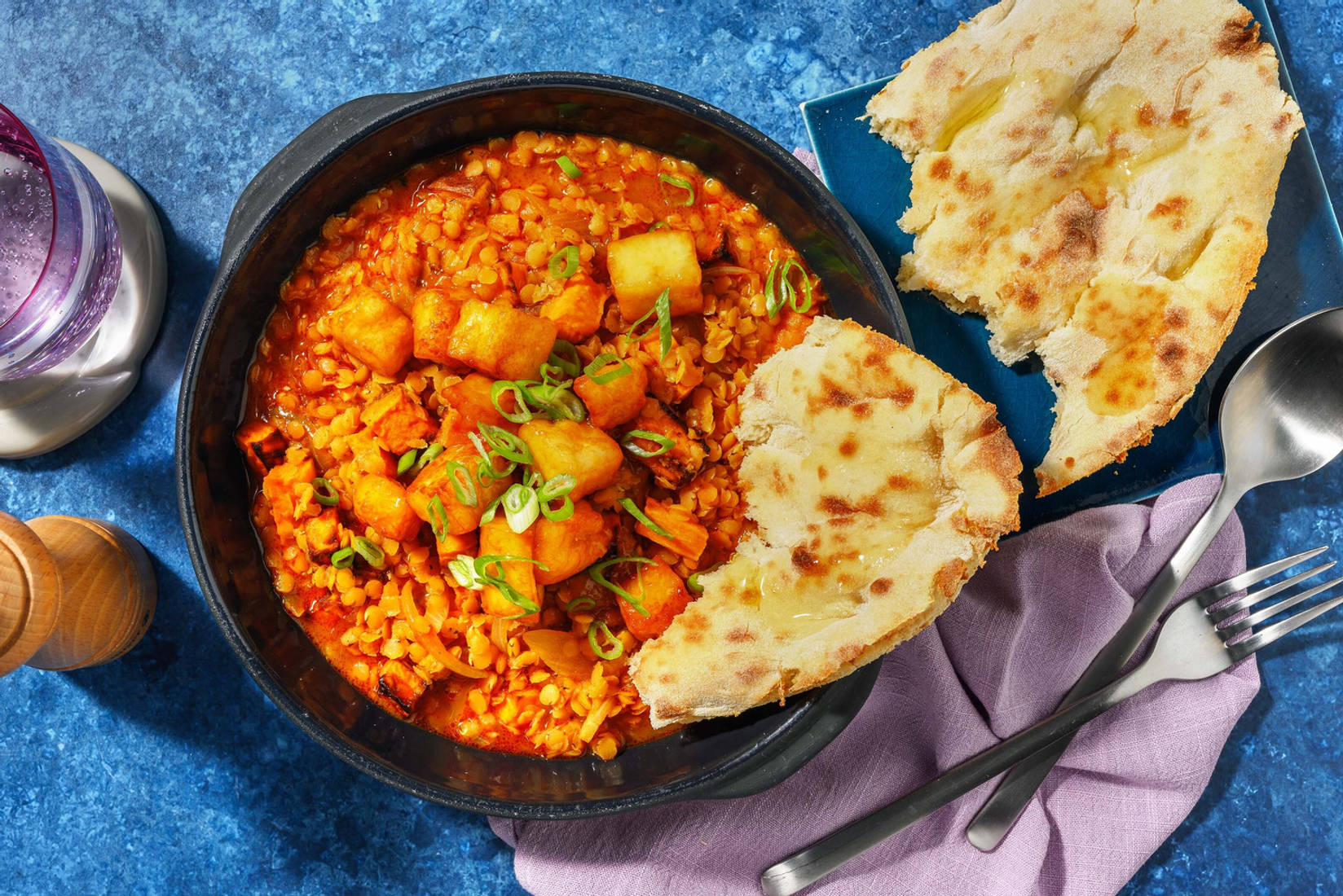 Mango Chutney Halloumi & Sweet Potato Dal