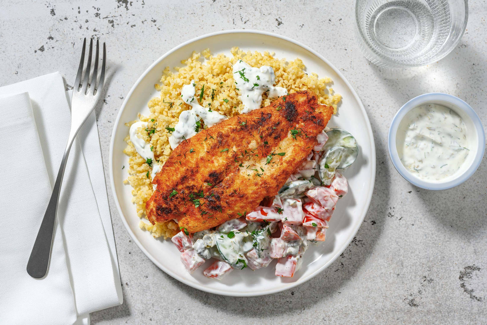 Fischfilet mit Kapern-Dill-Dressing