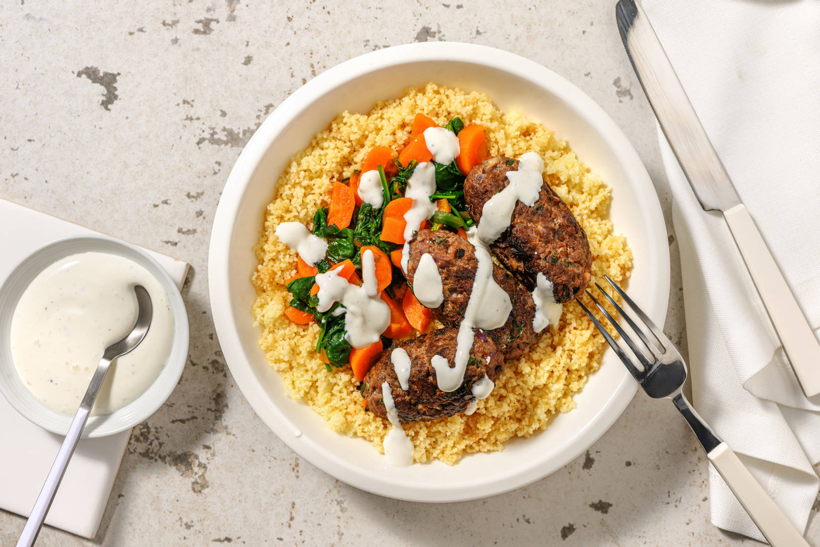 Keftas de bœuf & sauce yaourt 