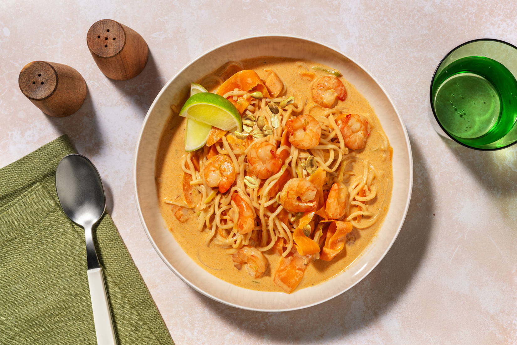 Laksa malaisienne : soupe crevettes & coco
