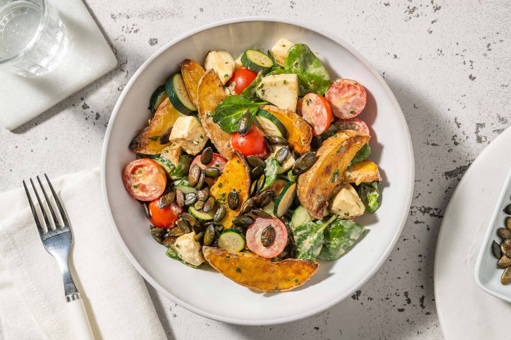 Kartoffelsalat mit Mozzarella & Kirschtomaten