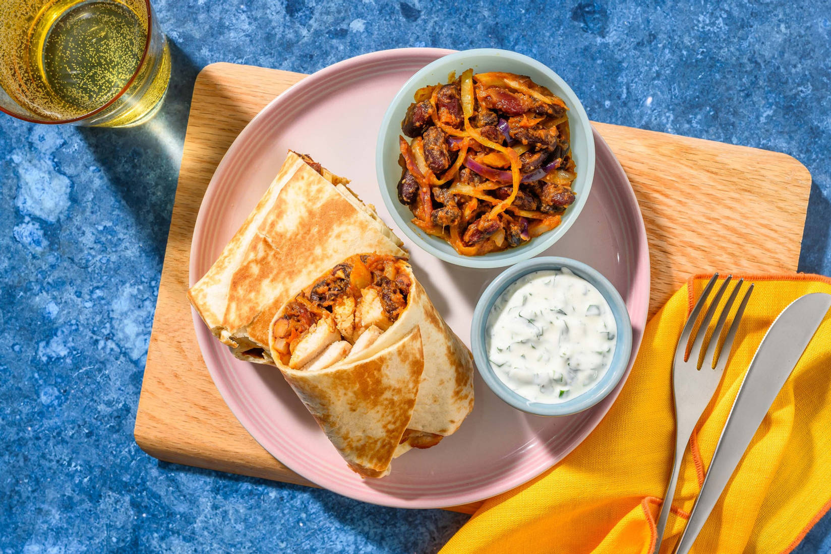 Karibischer Burrito mit Bio-Hähnchen