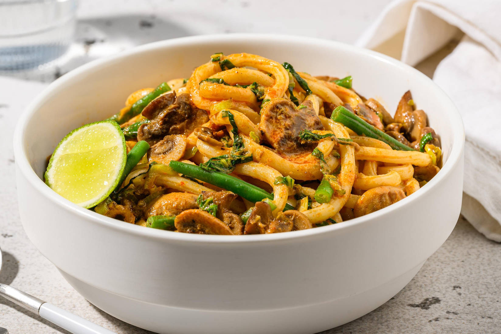 Red Thai Style Coconut Udon Soup