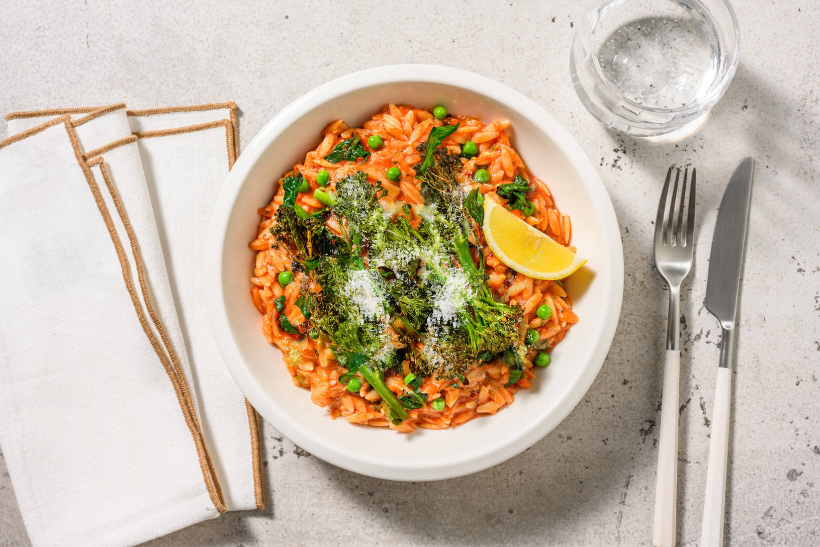 Rich Tomato Orzo and Roasted Tenderstem® 