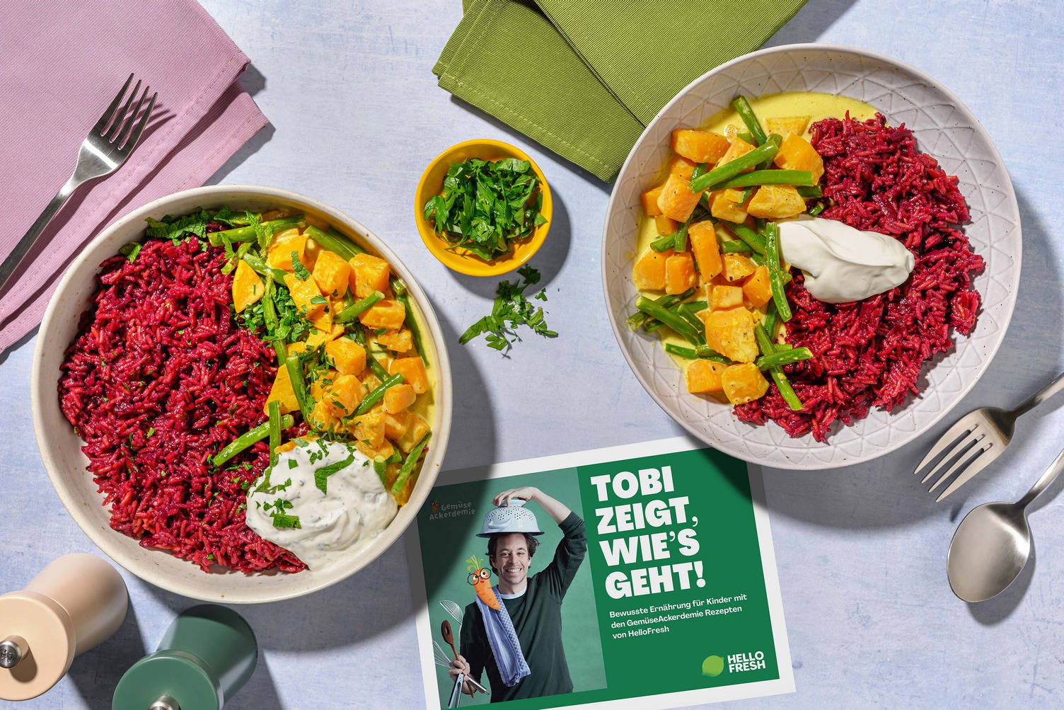 Lila Lieblingsreis mit Kürbis-Kokos-Curry 