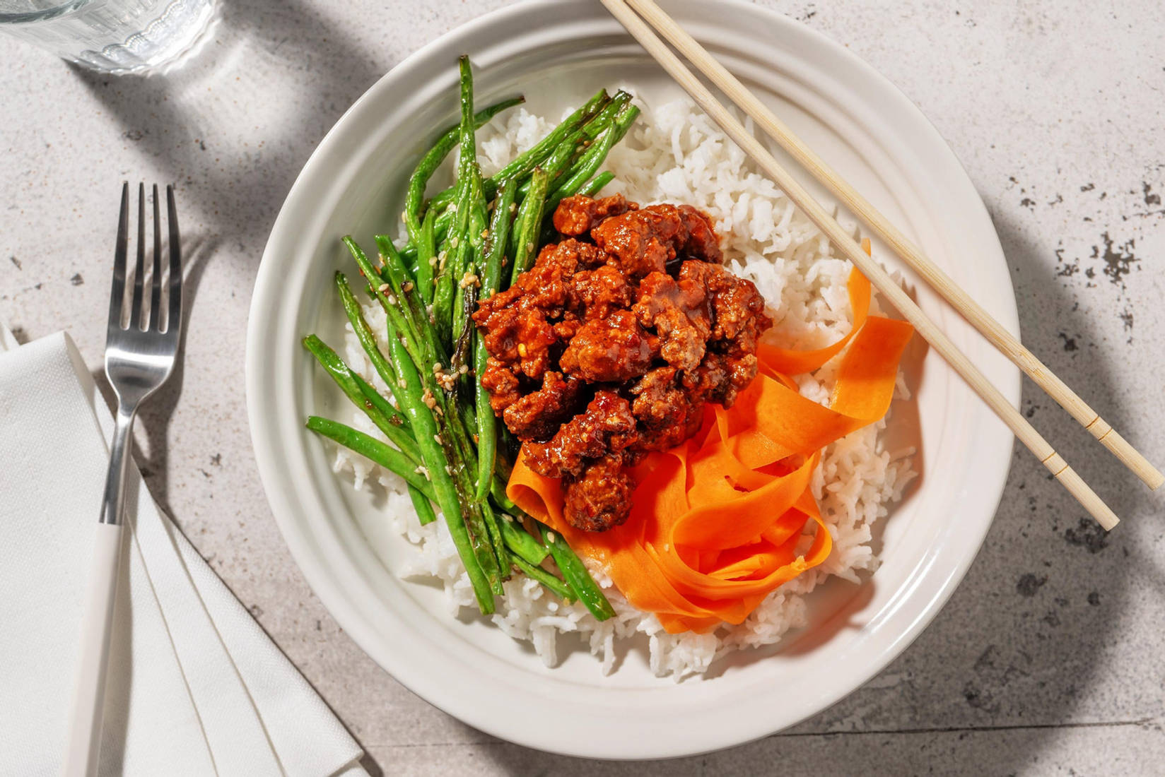 Korean Style Gochujang Beef Bibimbap