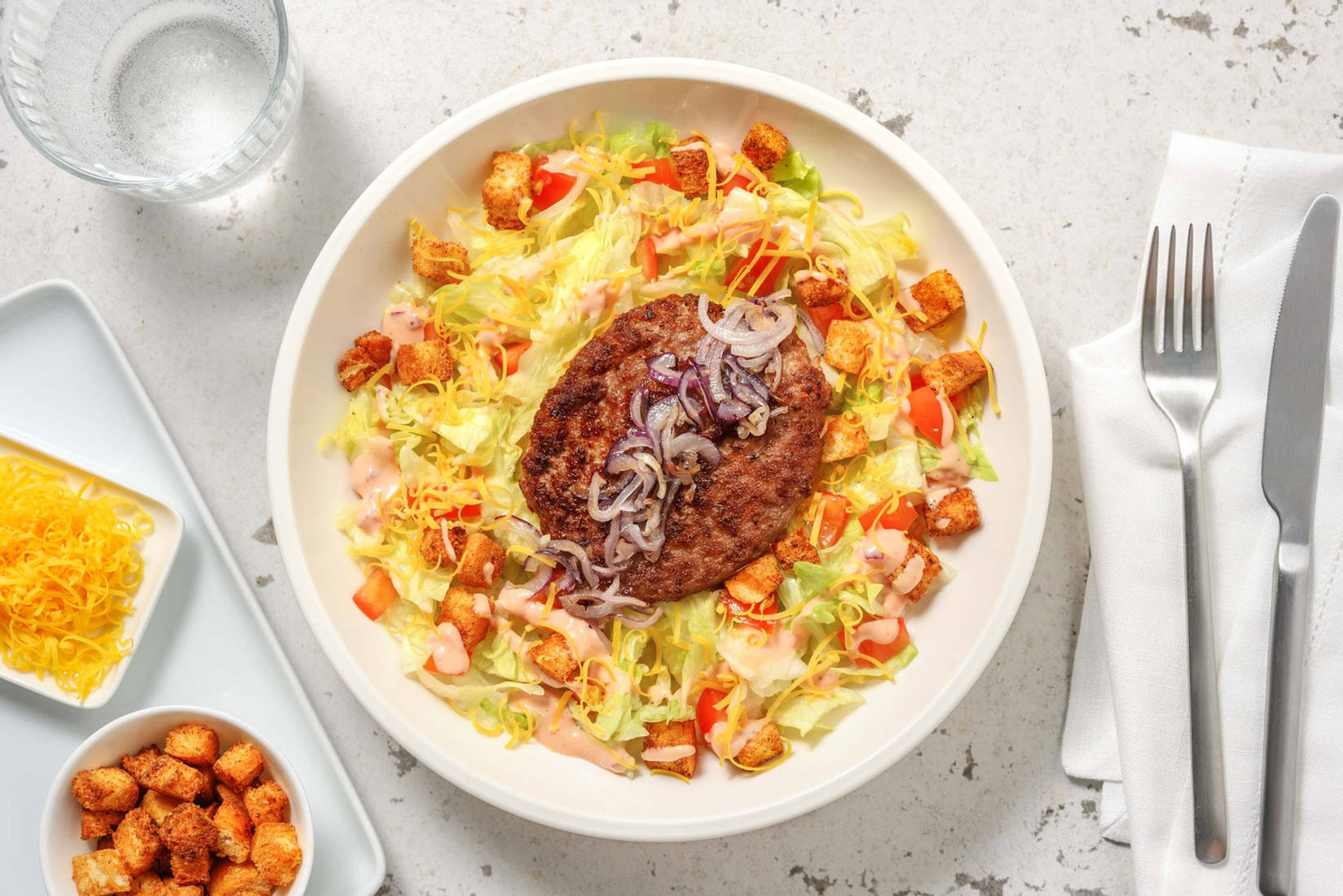 Bowl façon cheeseburger