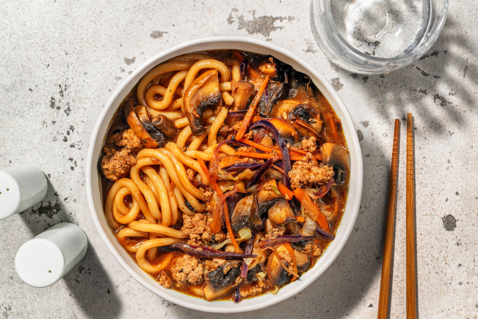Ginger Miso Pork Udon Stir-Fry