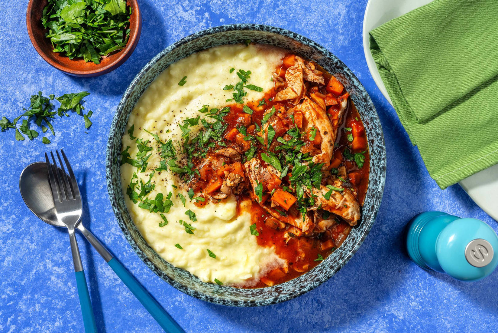 Coq au vin-inspirerad pulled chicken 