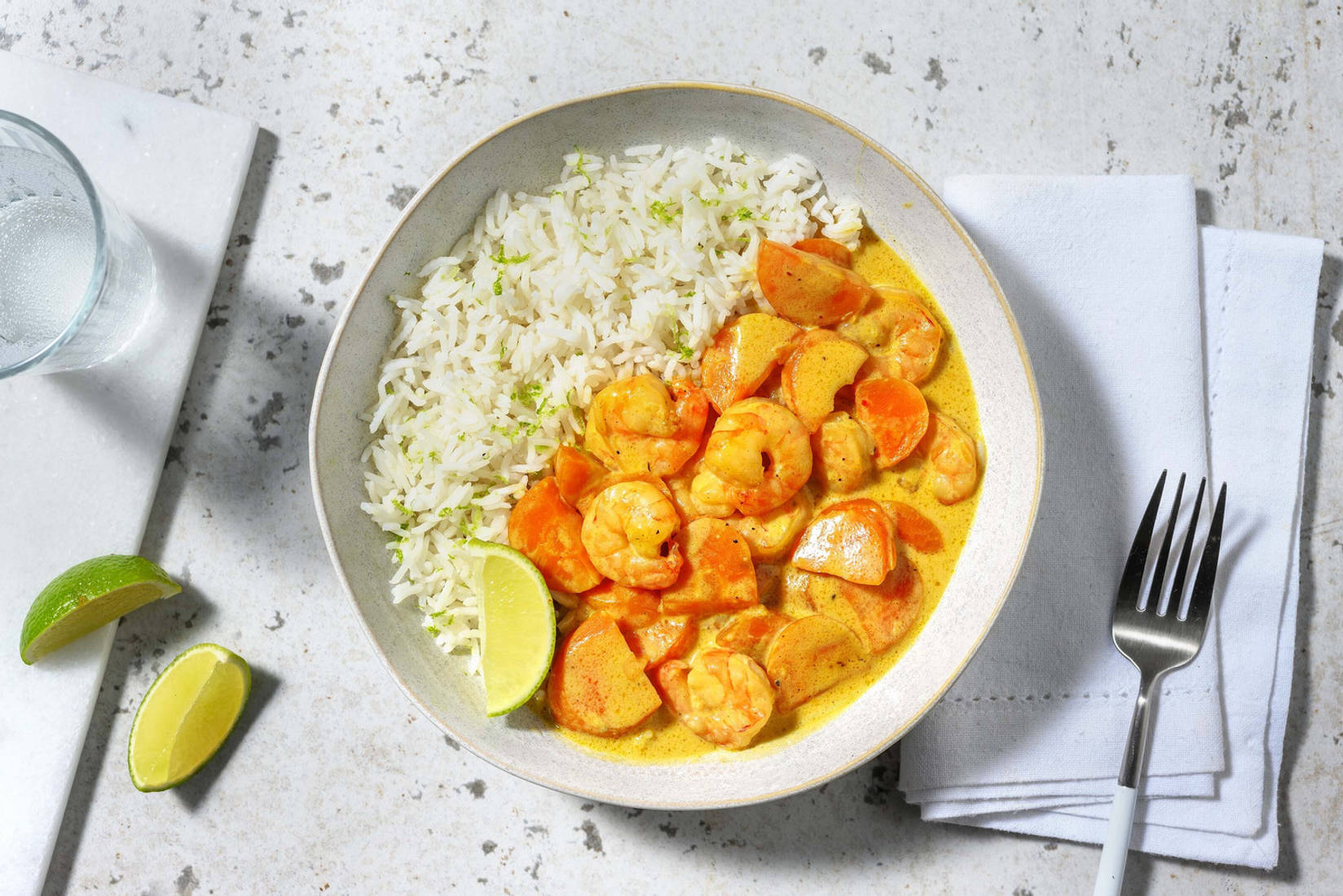 Yellow Thai Style King Prawn Curry