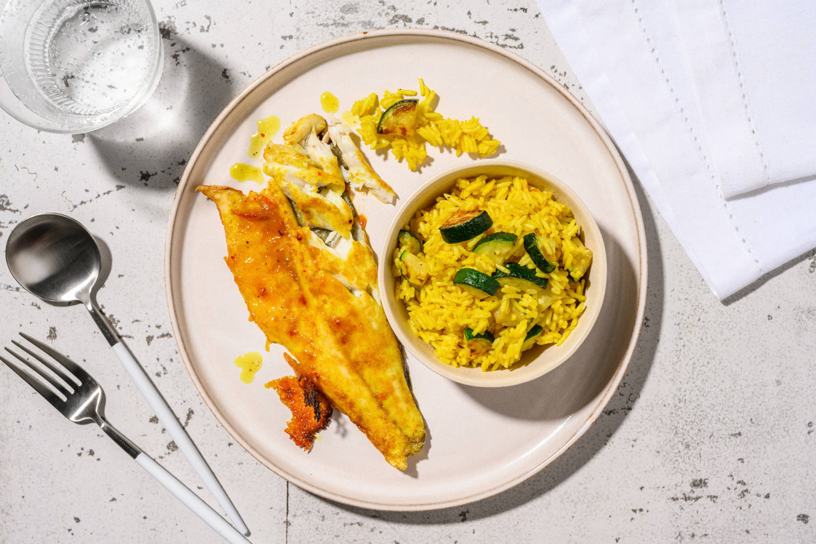 Mango Chutney Glazed Sea Bass