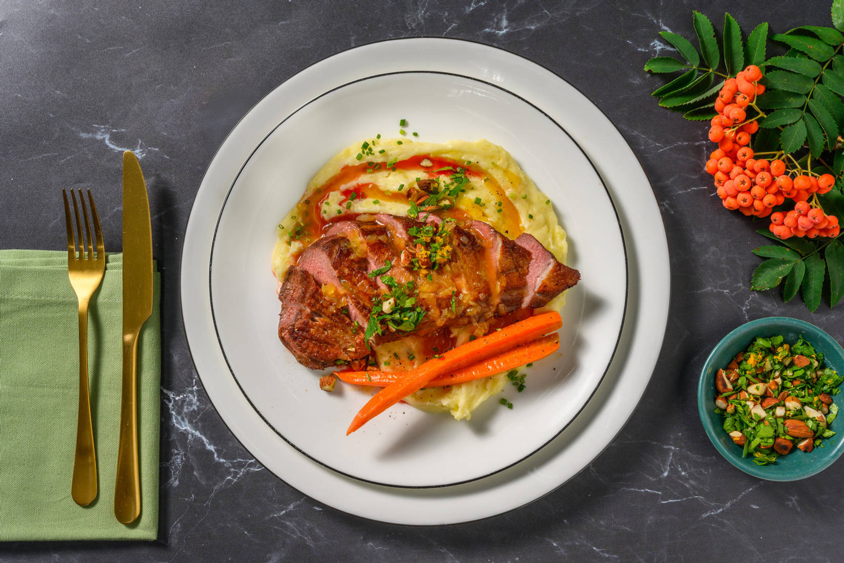 Filet de canard sauce à l’orange & gremolata