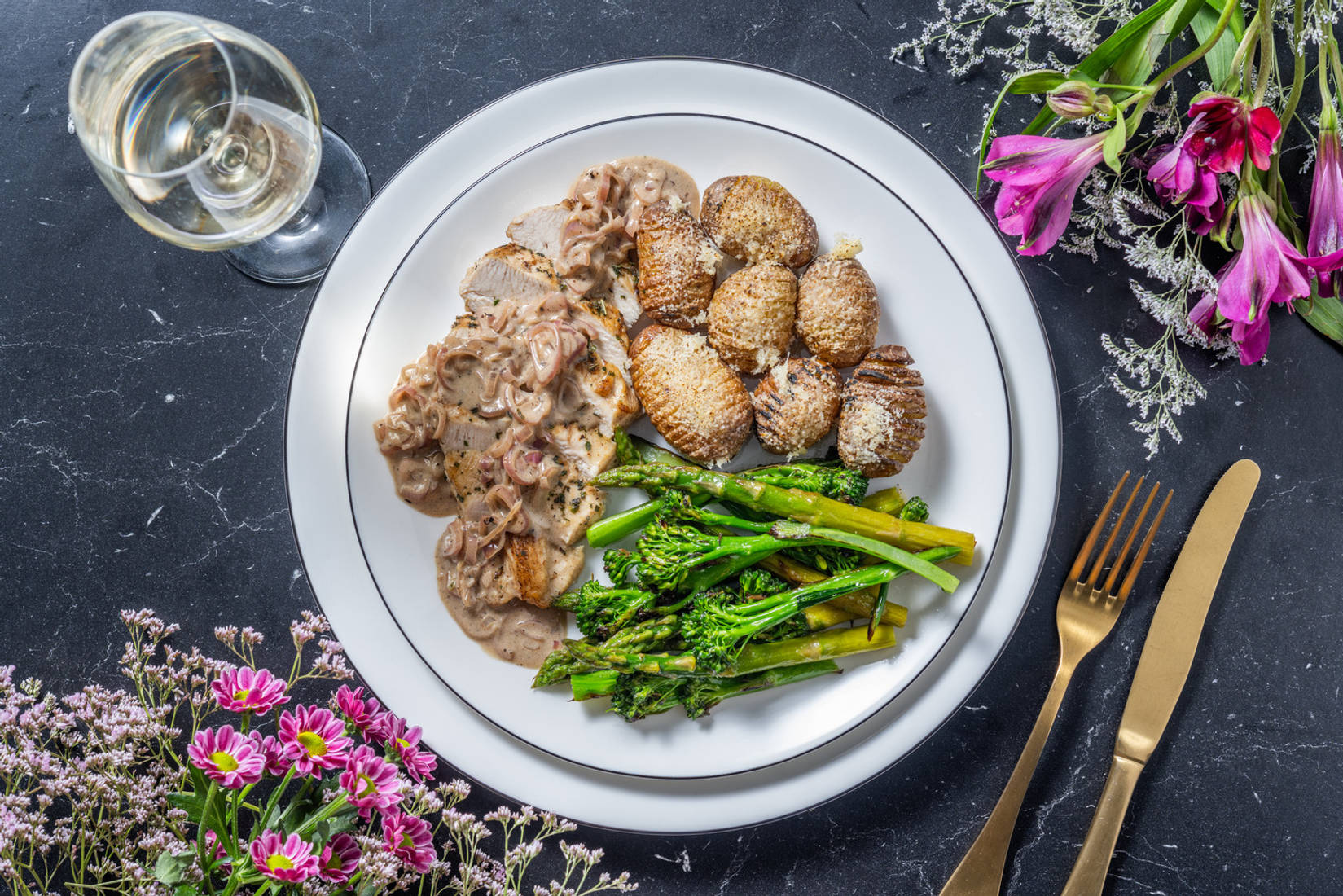 Roast Chicken Breast and Peppercorn Sauce