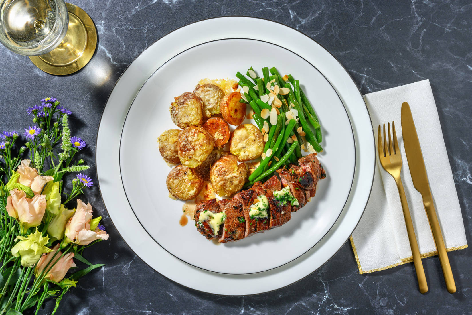 Herby Lamb Steak and Garlic Butter