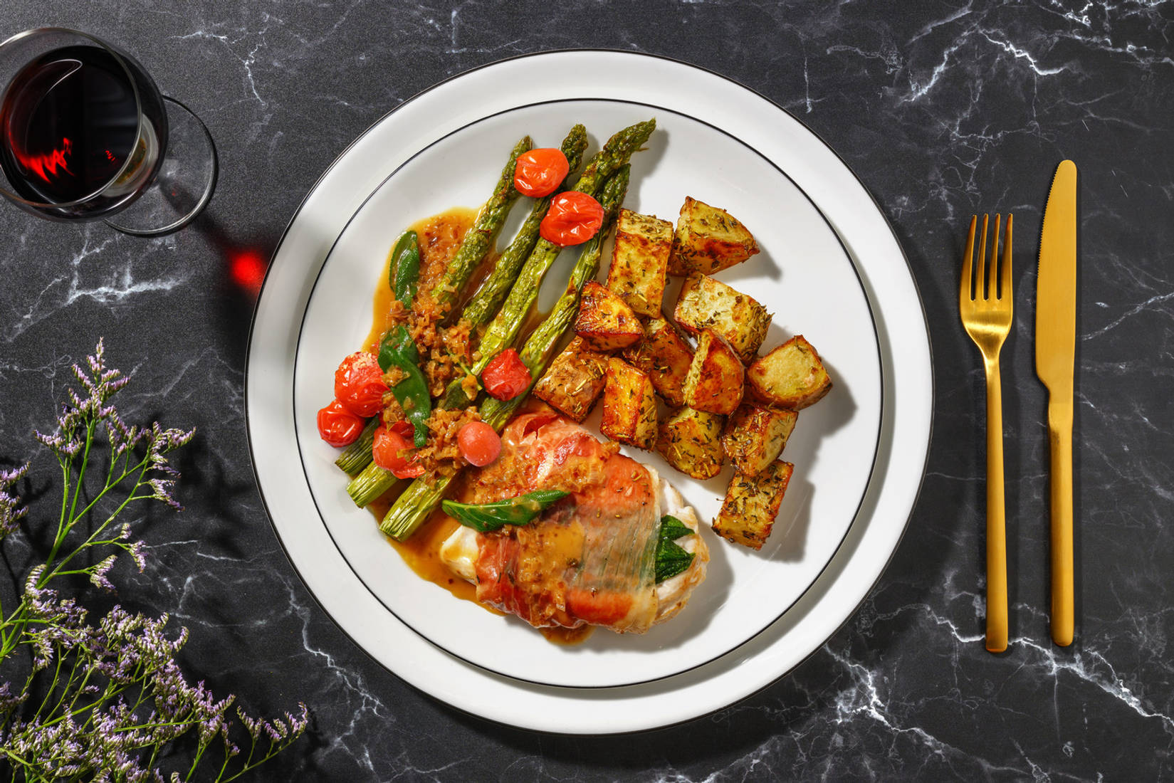 Serrano Ham Wrapped Chicken Saltimbocca