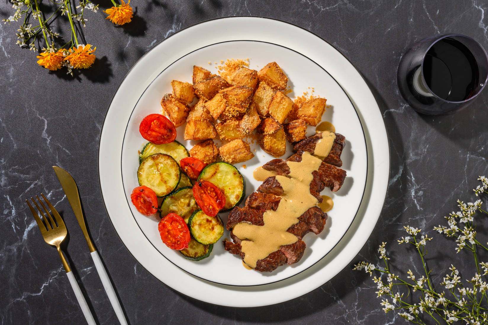 21 Day Aged Rump Steak and Mustard Cream Sauce