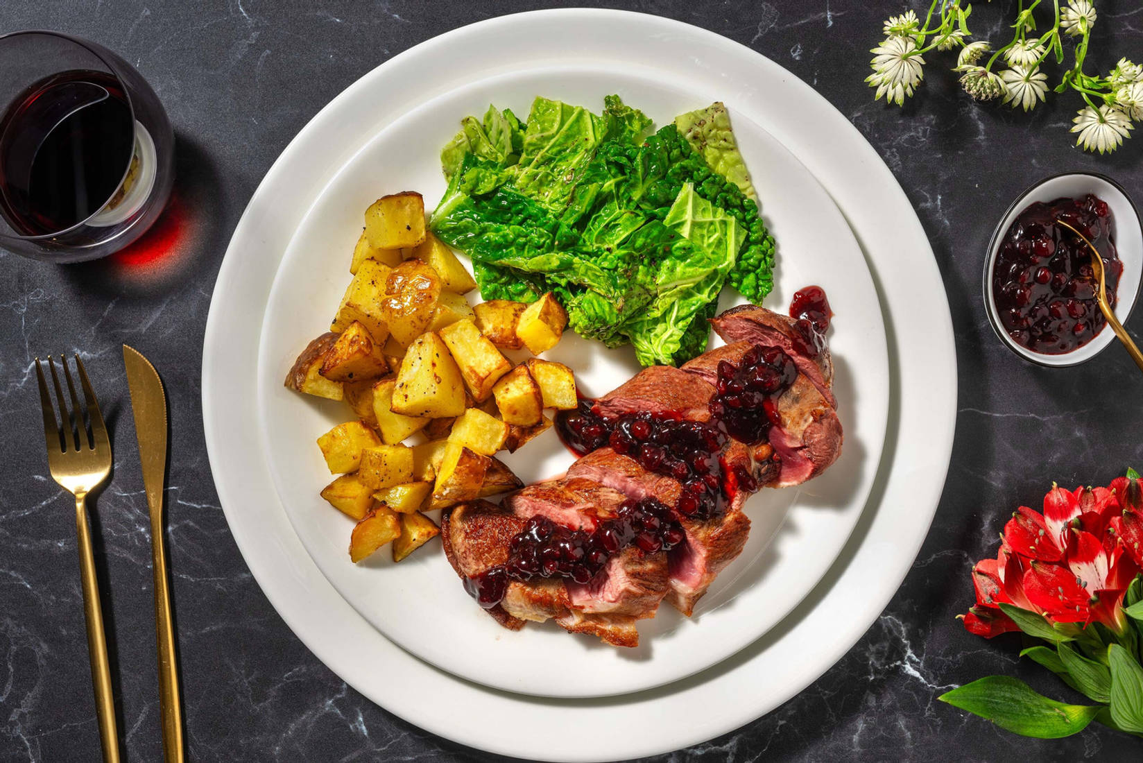 Seared Duck Breast in Balsamic Redcurrant Sauce