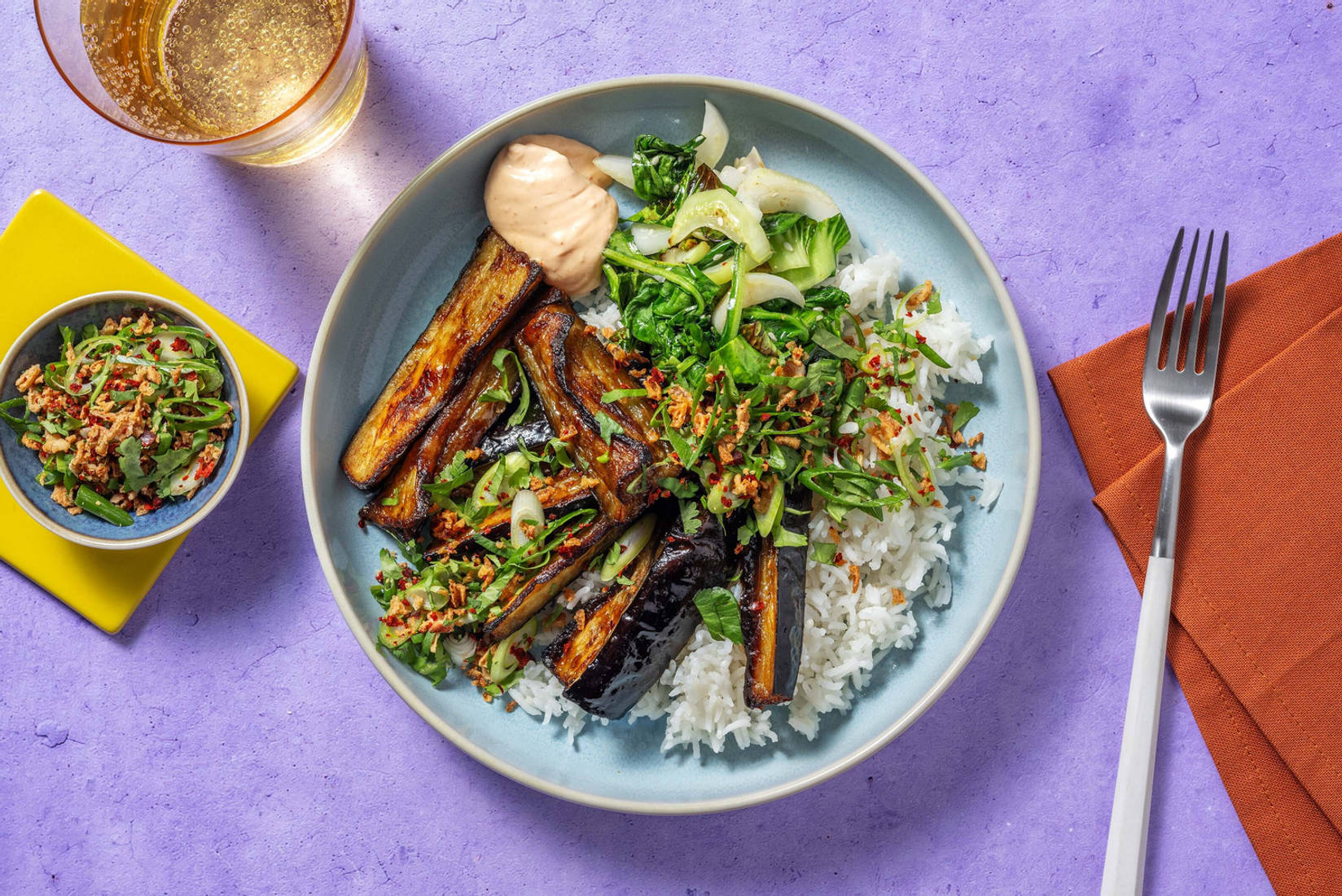Teriyaki-glaserad aubergine