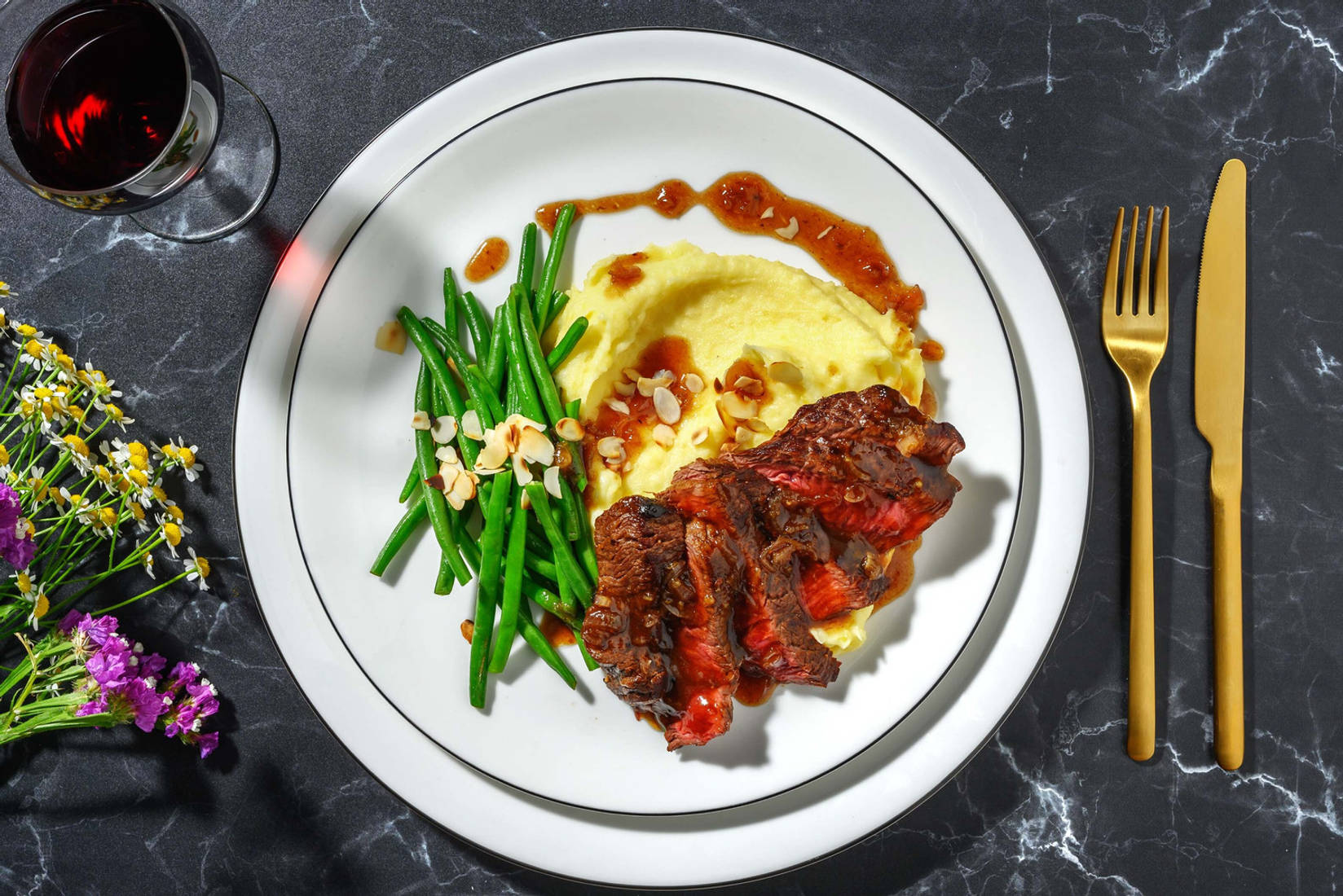 Lamb Steak in Fig Balsamic Sauce