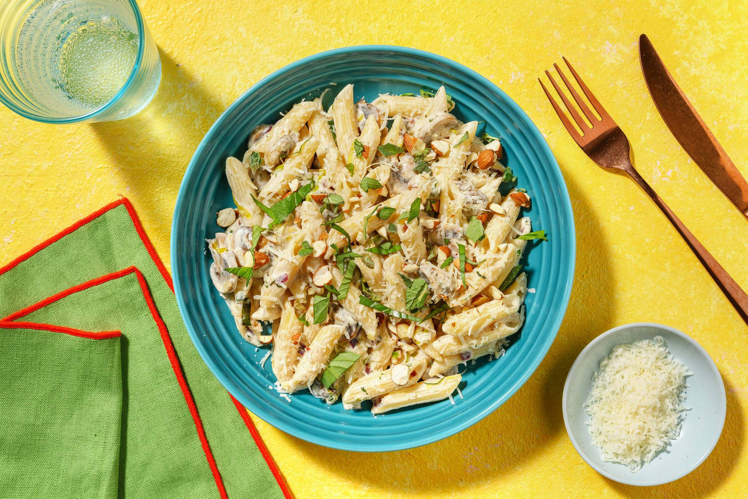 Penne en sauce crémeuse au fromage de chèvre