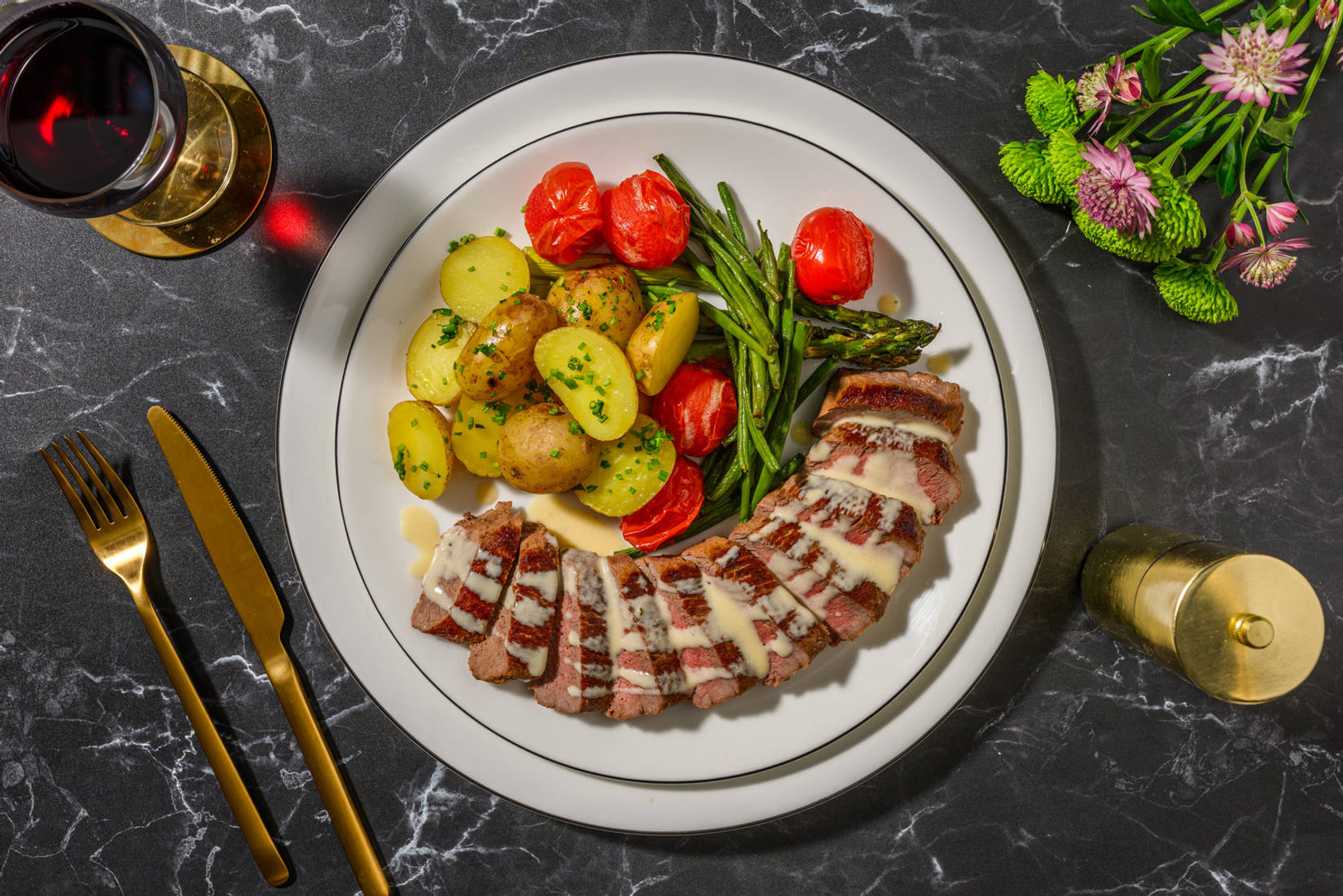 Lamb Steak and Truffled Parmesan Sauce