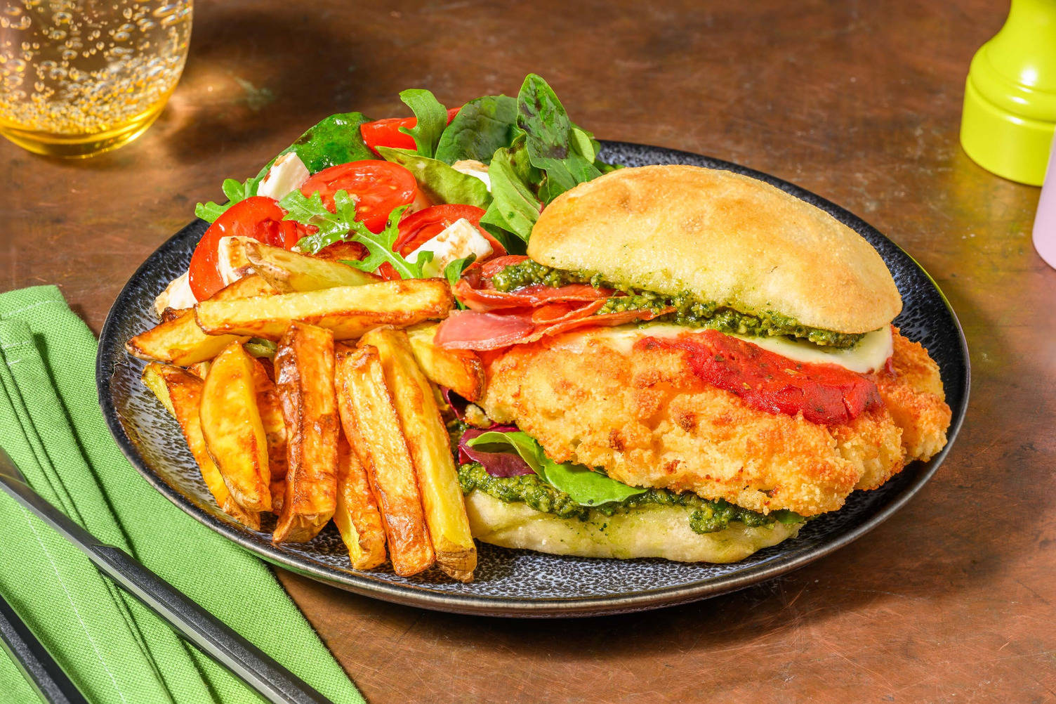 Chicken and Serrano Parmigiana Style Sandwich