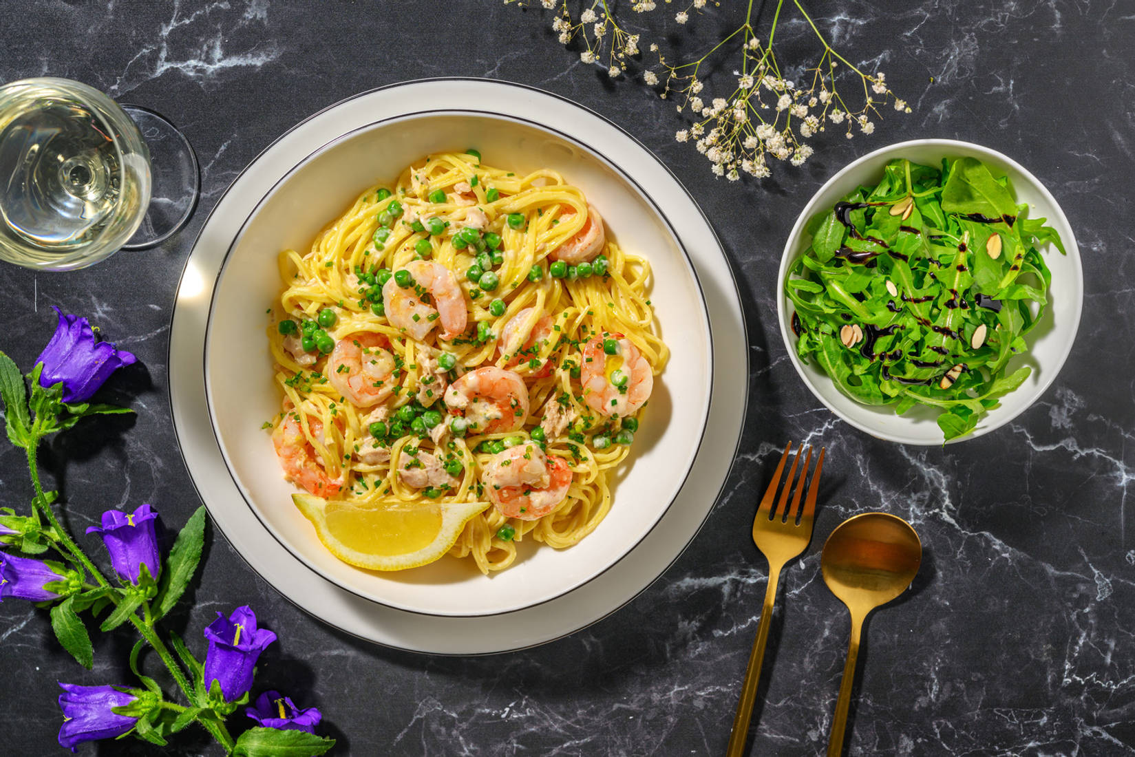 Creamy Orkney Crab and King Prawn Linguine
