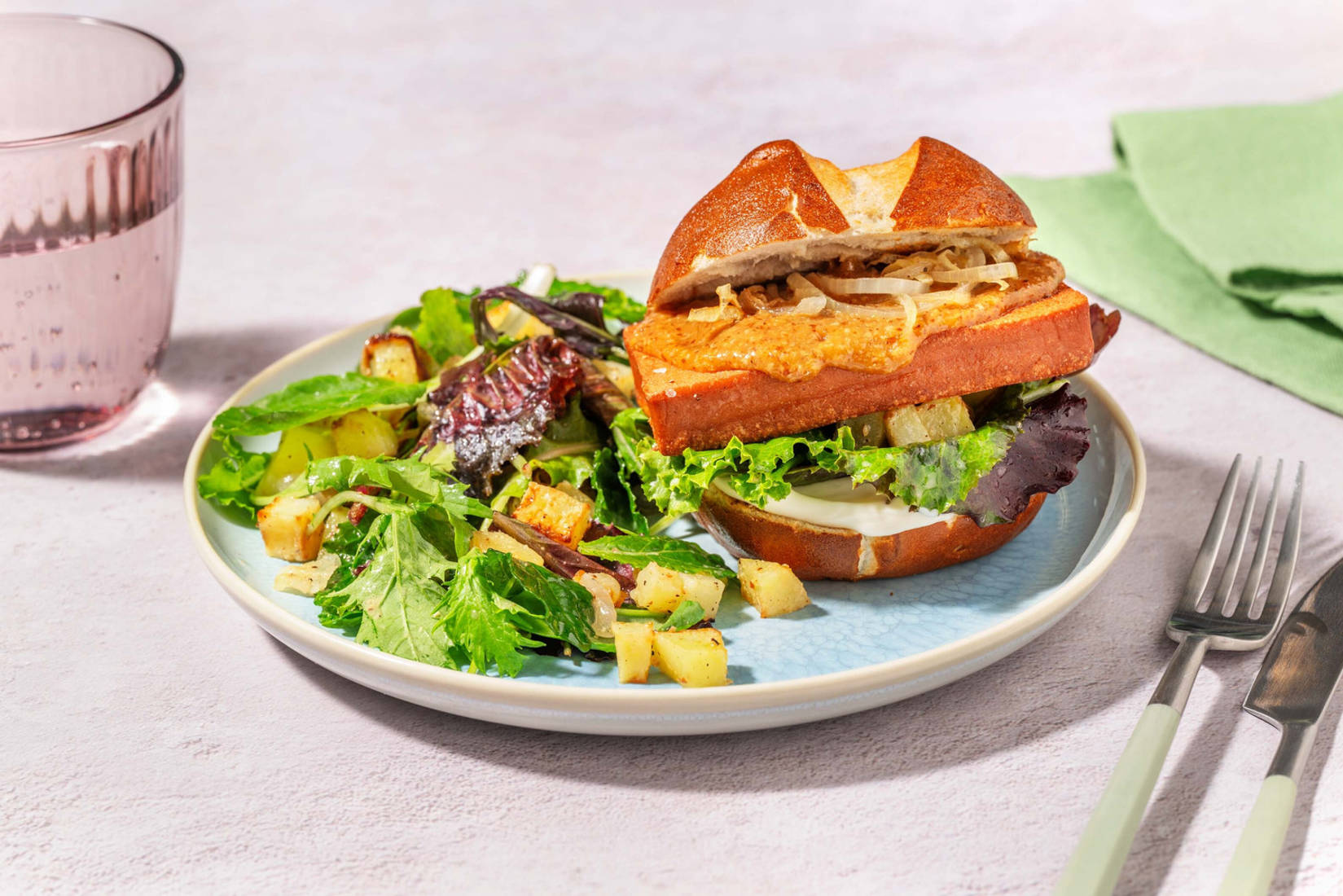 Veggie Leberkäse im Laugenburger