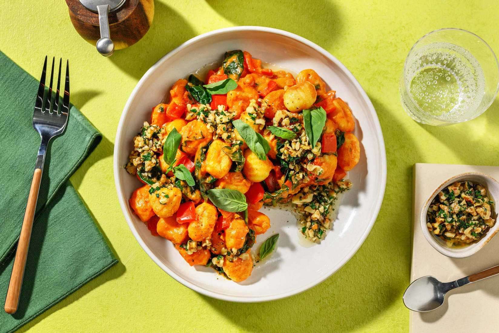 Vegane Gnocchi in Spinat-Tomaten-Sauce