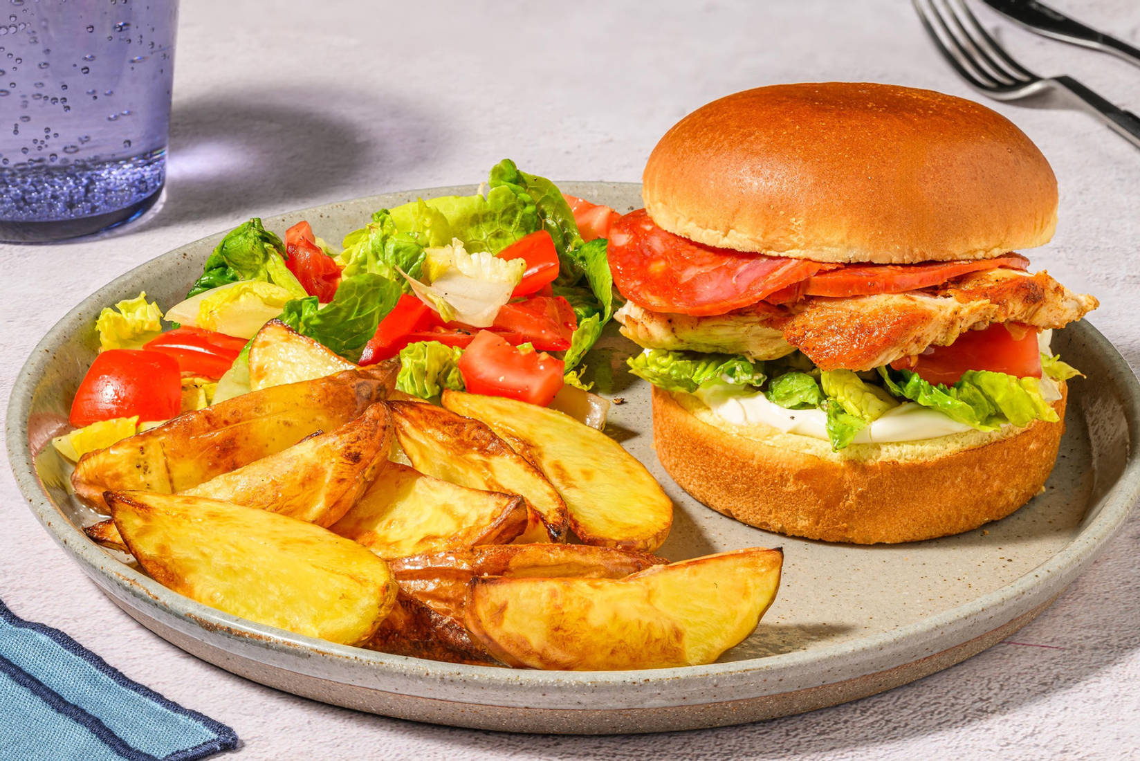 Honey Lime Glazed Peri Peri Chicken and Chorizo Burger