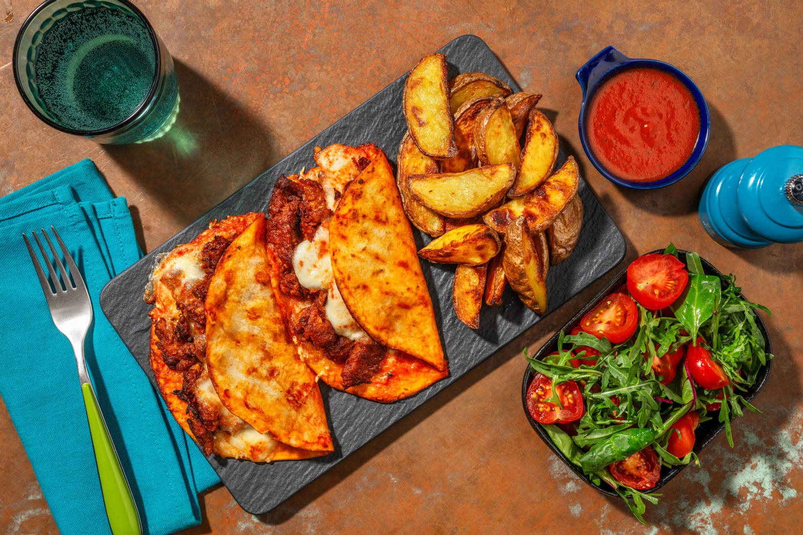 Veggie Birria Style Cheesy Tacos