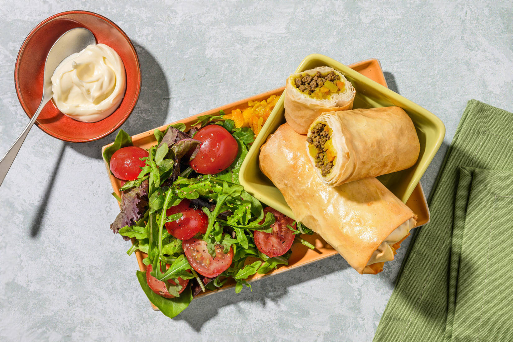 Cheat's Homemade Lamb and Veg Samosa Rolls