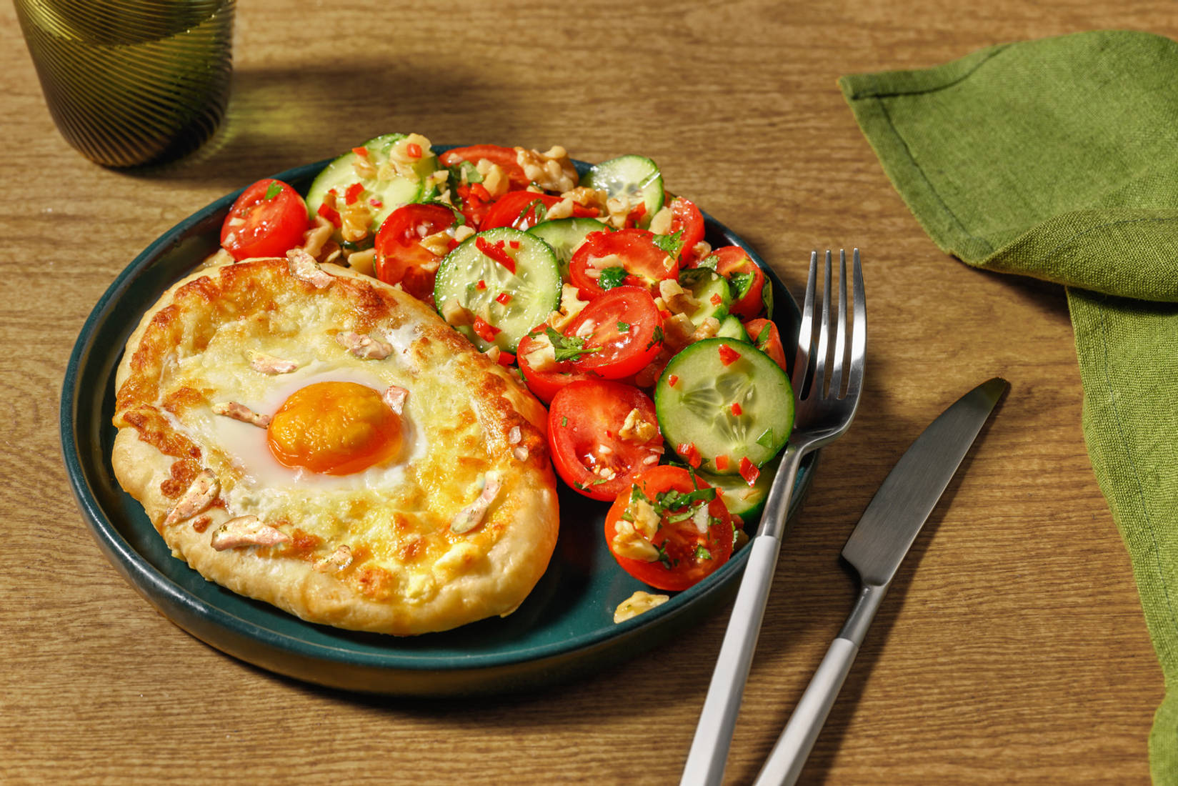 Handmade Adjaruli Bacon Khachapuri Style Pastry