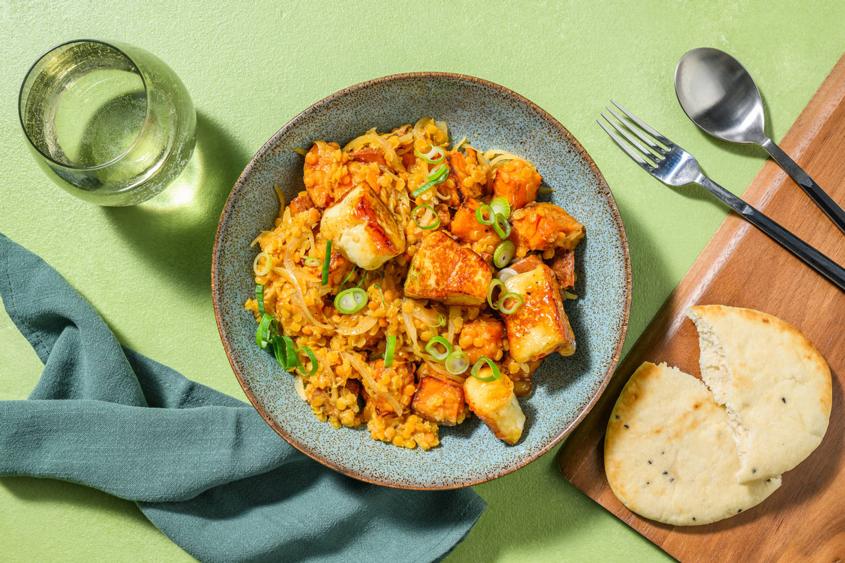 Mango Chutney Halloumi & Sweet Potato Dal