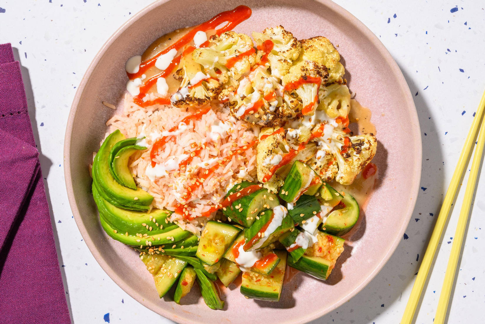 Honey-Miso Cauliflower Poke Bowl