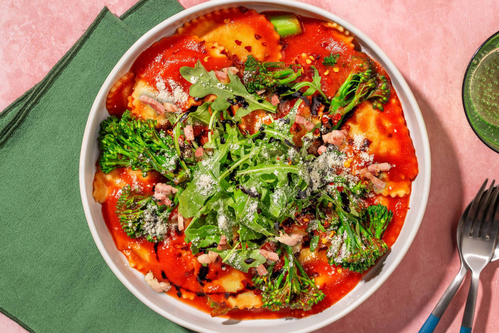 Bacon, Parmigiano and Parma Ham Pasta Arrabbiata